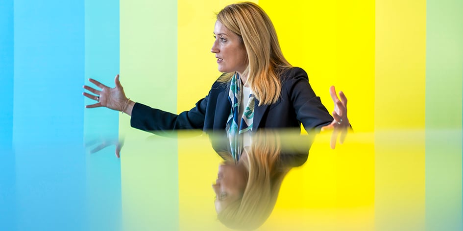 Roberta Metsola, présidente du Parlement européen, était en visite officielle à Tallinn, en Estonie, en février dernier.