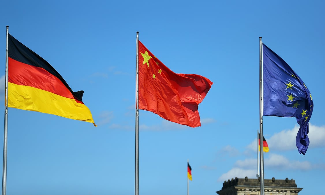 Drapeaux chine allemagne europe