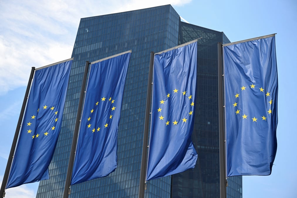 Une vue du siege de la banque centrale europeenne (bce) a francfort