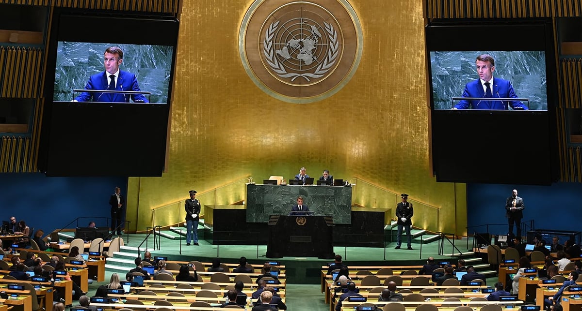 Le président français en septembre 2024 à New York lors de la 79e Assemblée générale de l'ONU.