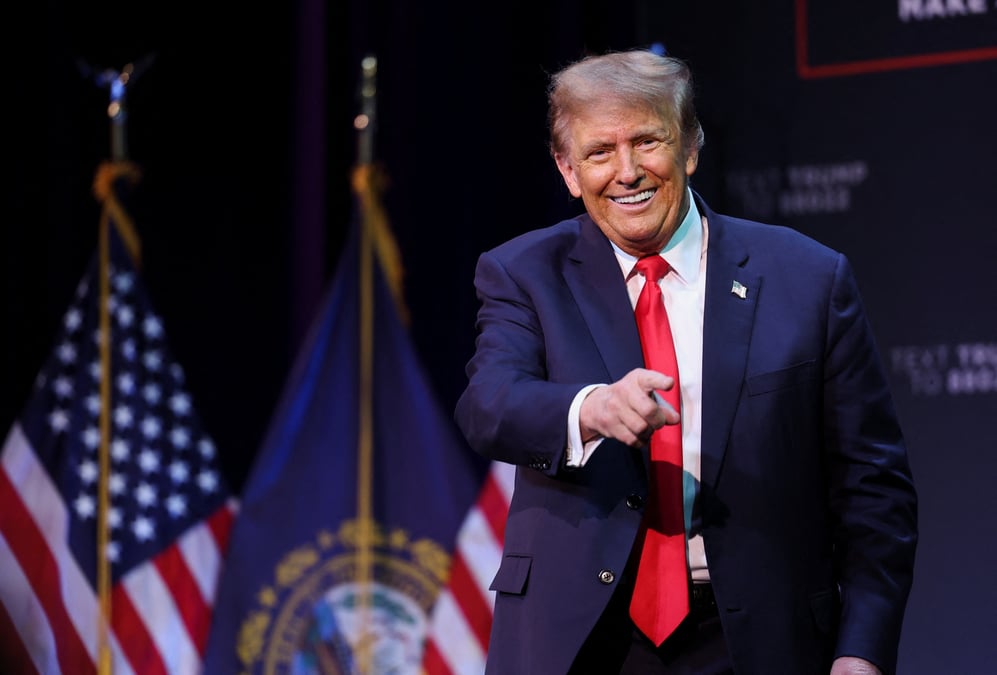 Donald trump lors d'un meeting a rochester