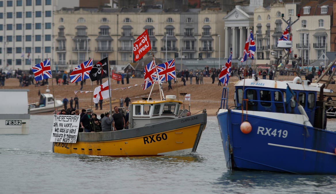 Brexit, pêcheurs britanniques, manifestation, contre Theresa May,