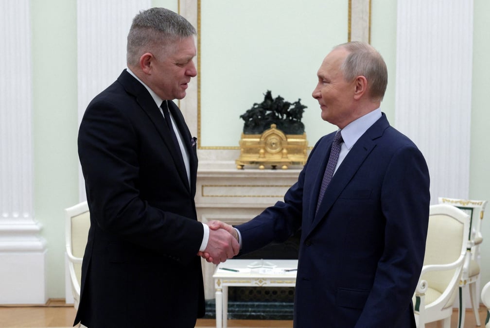 Le président russe Vladimir Poutine a reçu le Premier ministre slovaque Robert Fico au Kremlin