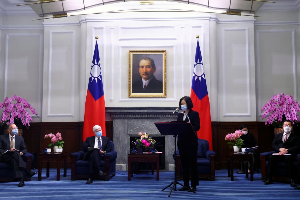 La presidente taiwanaise recoit les emissaires de biden