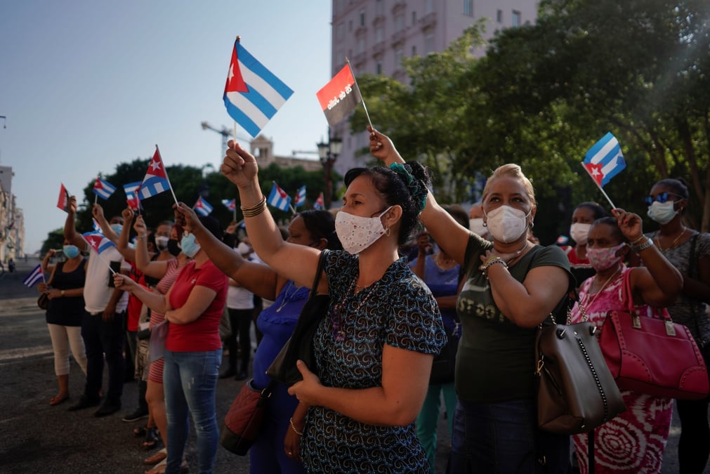 L'ue appelle cuba a liberer les manifestants "detenus arbitrairement"