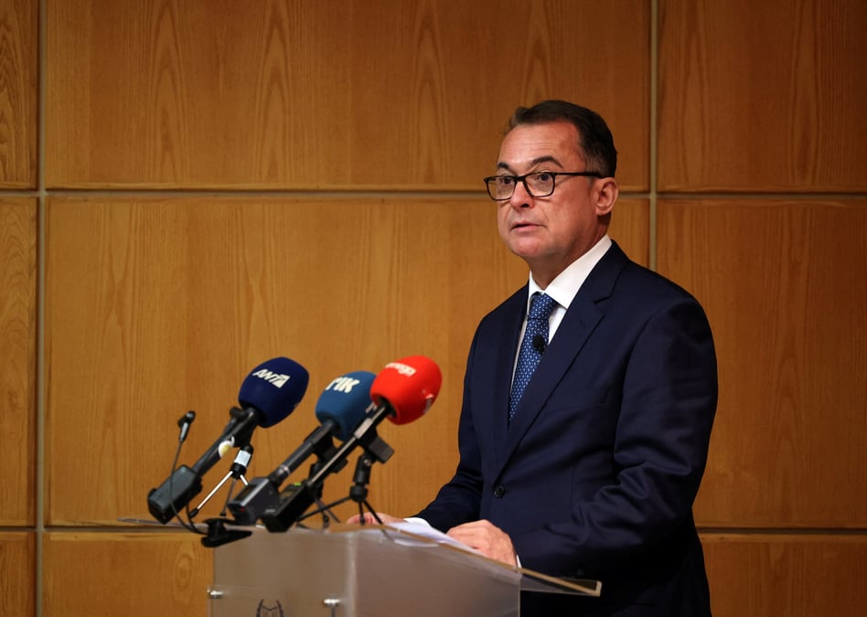 Joachim nagel, president de la deutsche bundesbank lors d'un evenement a la banque centrale de chypre a nicosie