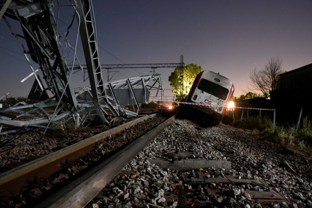 Deraillement d'un train dans le nord de la grece