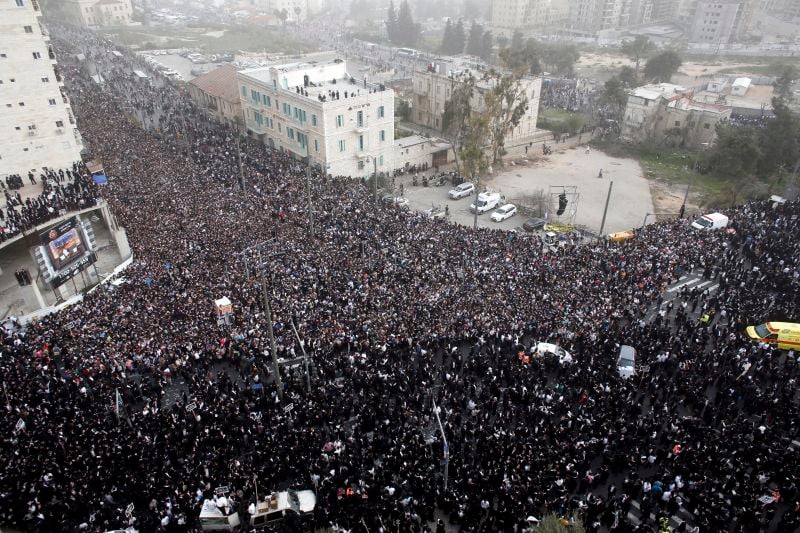 Manifestation d'ultra-orthodoxes juifs contre la conscription