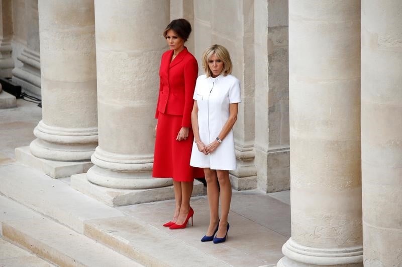Melania trump, brigitte macron, deux "first ladies" a paris