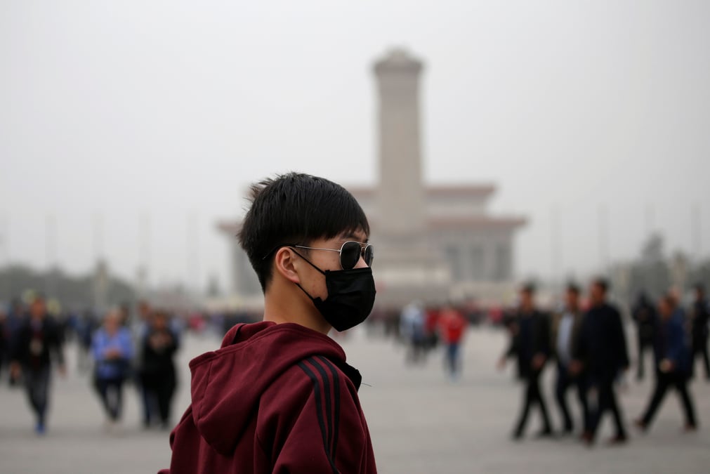 Une tempete de sable fait grimper la pollution a pekin