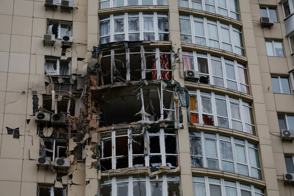 Consequences d'une attaque de drone russe a kiev