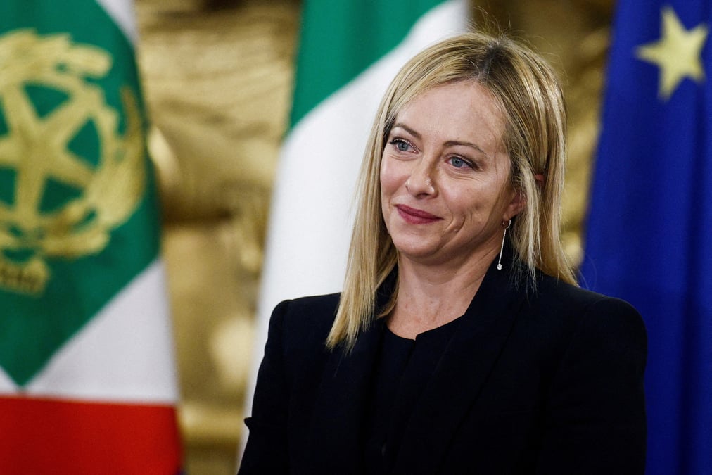 La premiere ministre italienne giorgia meloni lors de la ceremonie de prestation de serment au palais presidentiel a rome
