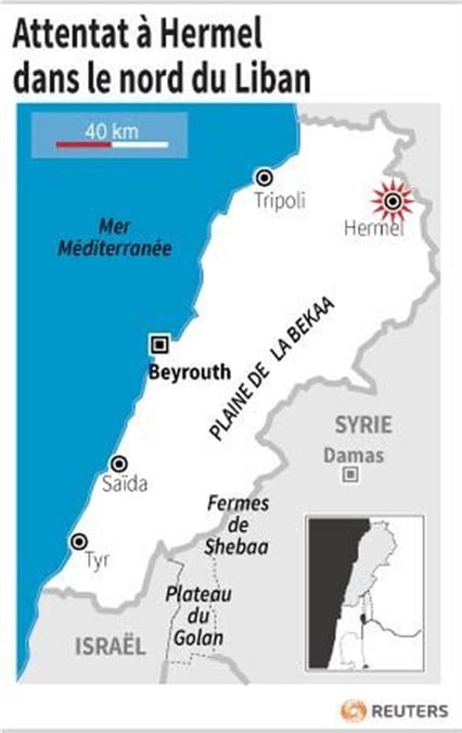 Deux morts dans un attentat à Hermel au Liban