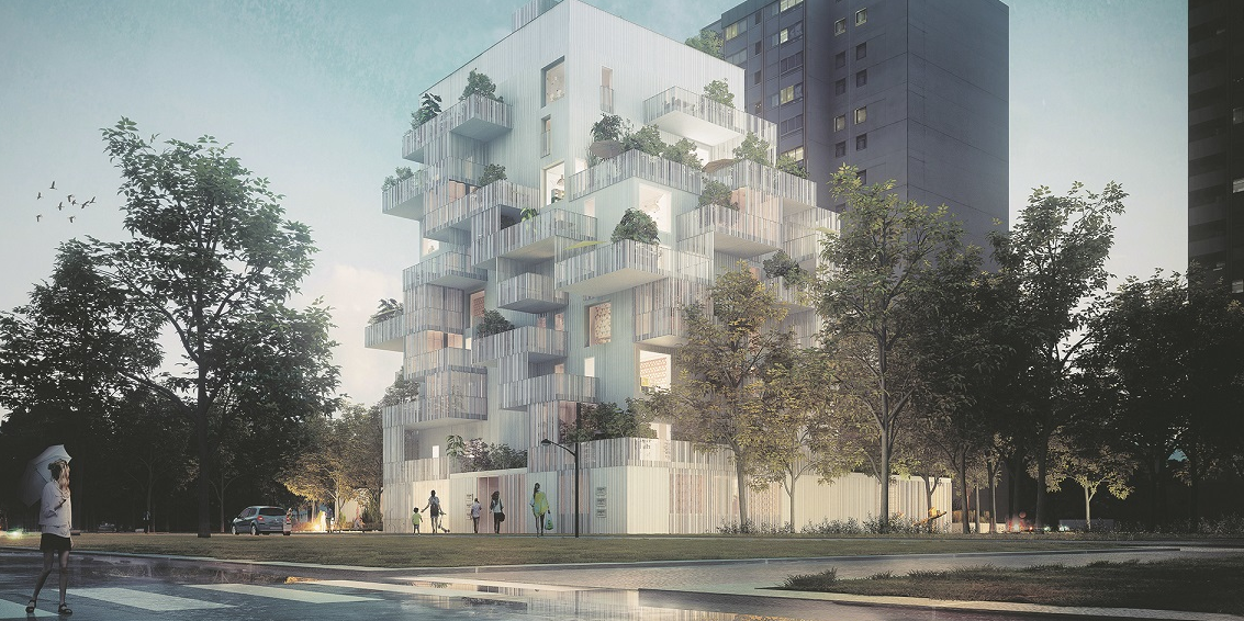 Le projet comprend 43 logements, de qualité et évolutifs, offrant des espaces de vie ouverts sur l’extérieur et 723 m² de surface d’activité.