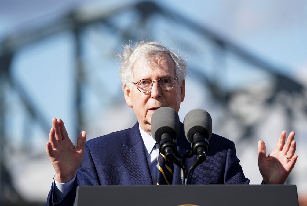 Photo d'archives du chef republicain du senat americain, mitch mcconnell, lors d'un evenement pres du pont a covington