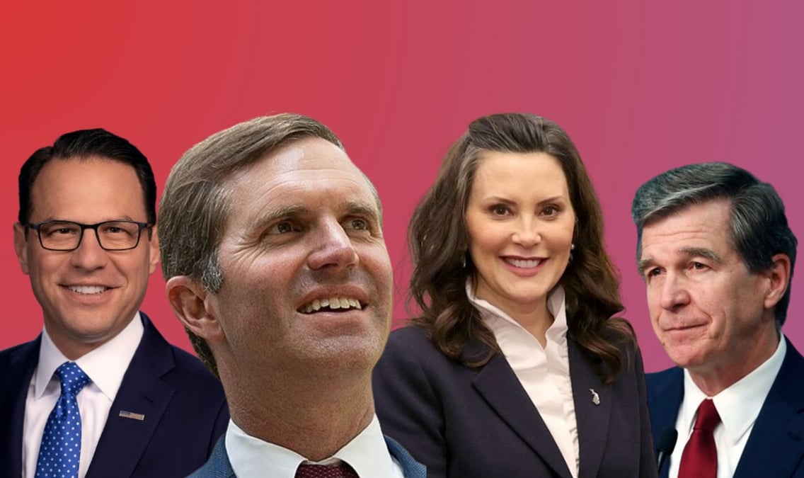 De gauche à droite : Josh Shapiro, Andy Beshear, Gretchen Whitmer et Roy Cooper