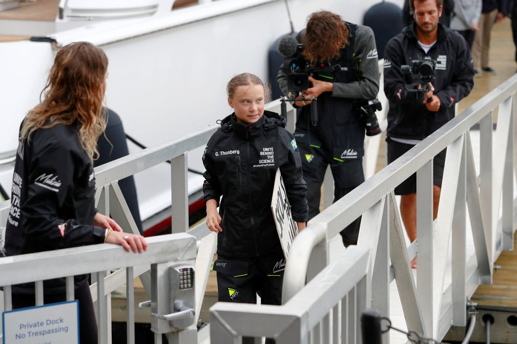 Greta thunberg est arrivee a new york a la voile apres 14 jours de voyage