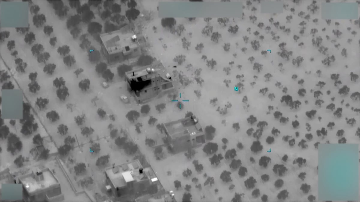 Image de surveillance montrant le complexe abritant le chef du groupe djihadiste etat islamique abou ibrahim al-hashemi al-quraishi