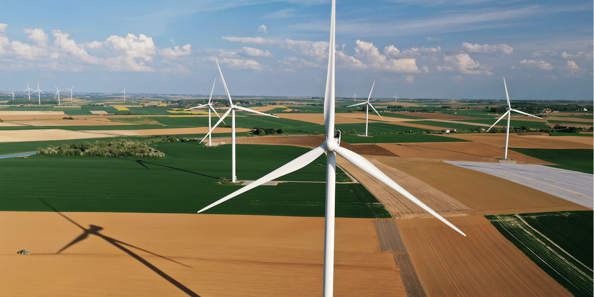 éolienne, france, champs