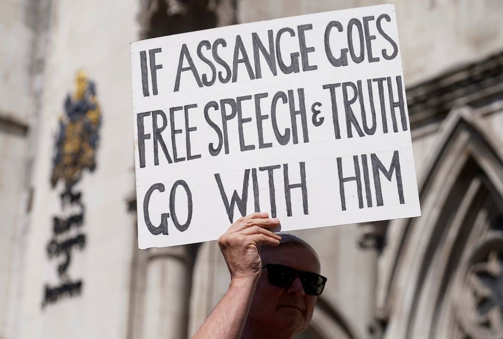 Audience d'extradition du fondateur de wikileaks, julian assange, a londres