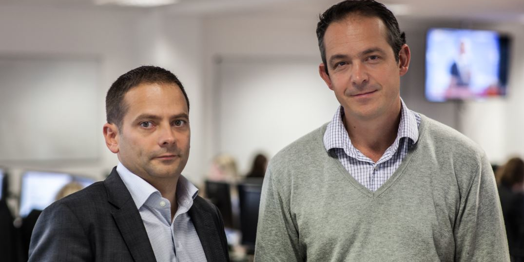 Les cofondateurs et co-directeurs généraux de la Fintech britannique Ebury, Salvador Garcìa et Juan Lobato.