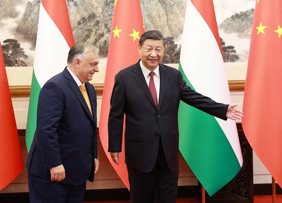 Viktor Orban et Xi Jinping.