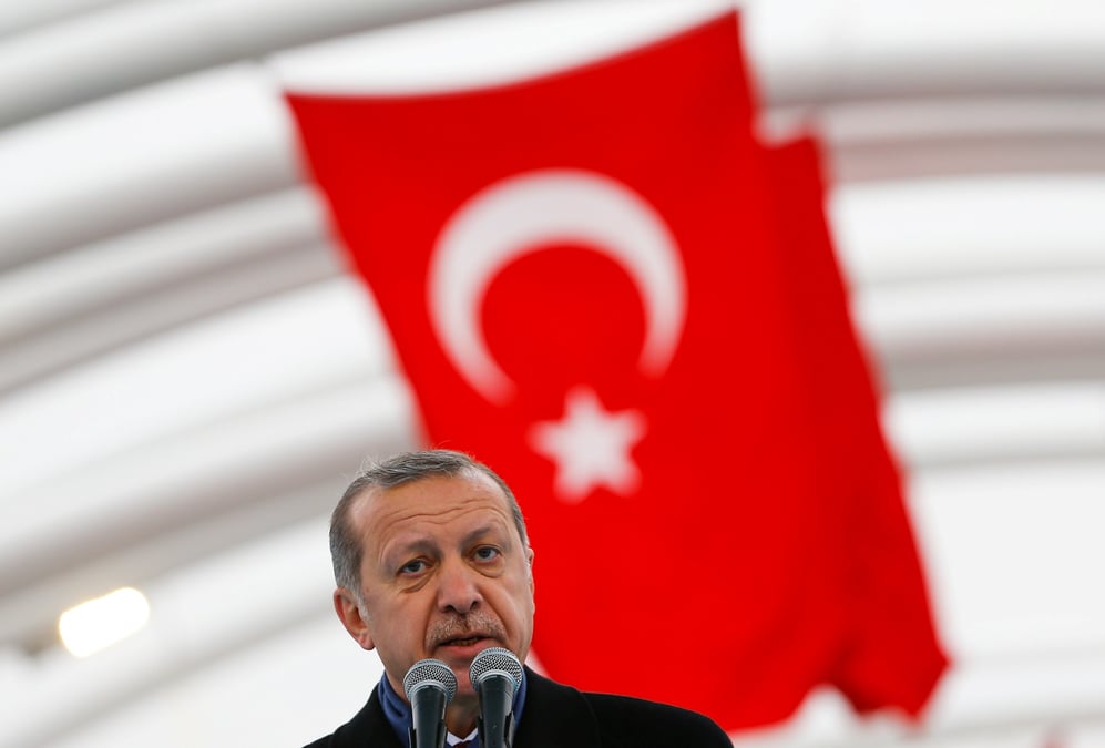 Photo d'archives: le president turc erdogan prononce un discours lors de la ceremonie d'ouverture du tunnel eurasia a istanbul