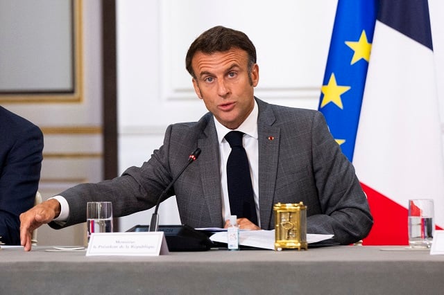 Emmanuel Macron lors de son intervention avant le conseil des ministres ce vendredi 21 juillet.