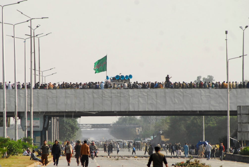 Protest against the cartoon publications of prophet mohammad in france, in islamabad
