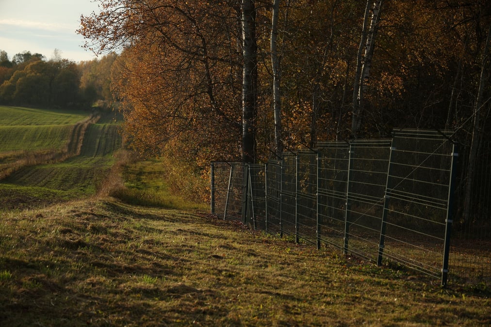 Cloture frontaliere avec la russie au niveau du corridor de suwalki en pologne