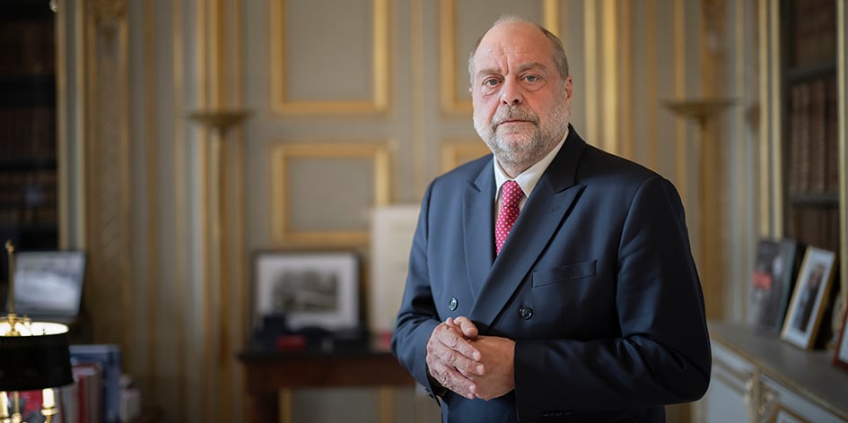 Jeudi, à Paris, dans son bureau du ministère de la Justice.