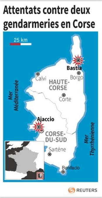 Attentats contre deux gendarmeries en Corse