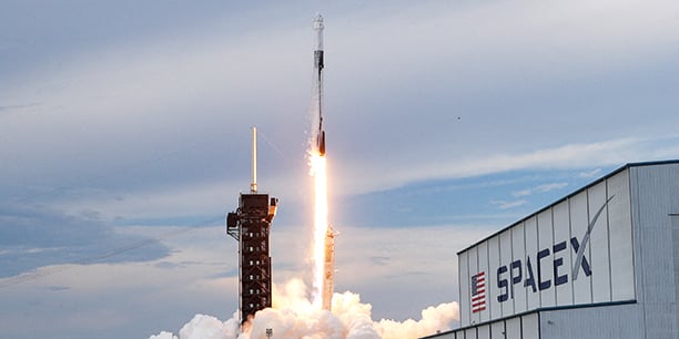 Décollage du lanceur Falcon 9, à Cap Canaveral, en Floride, le 21 mai.