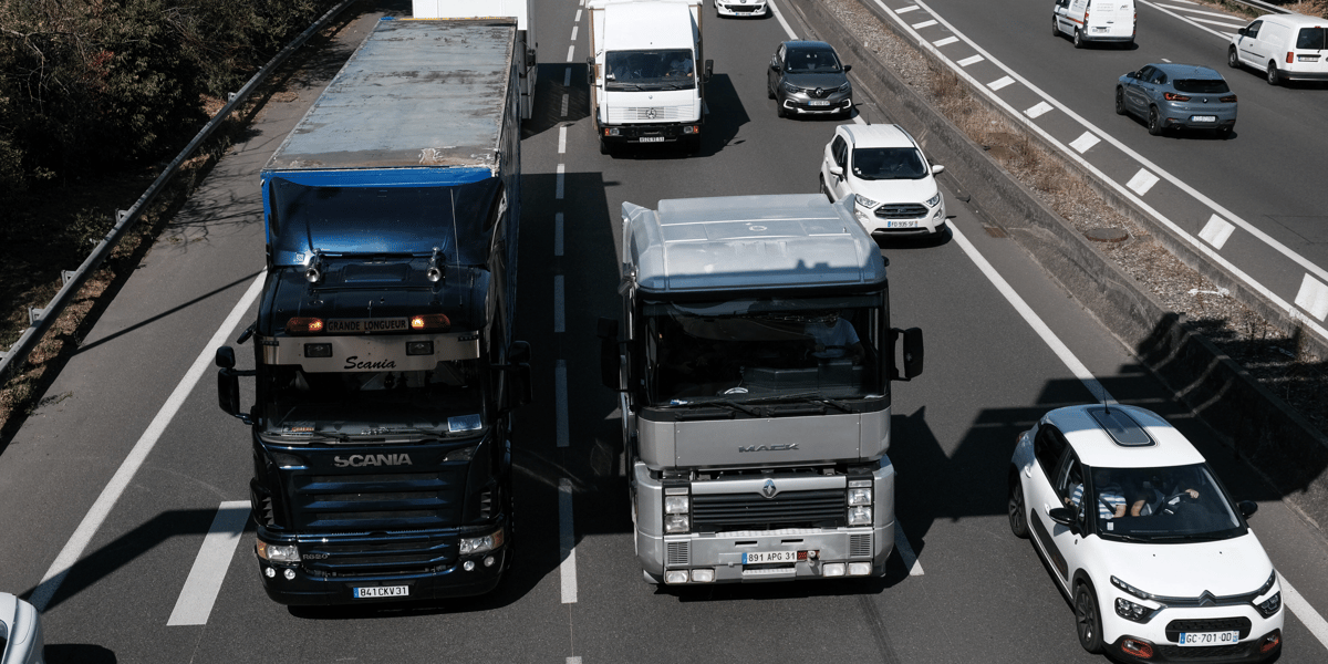 camions, émission, CO2, particules, diesel, routier, chauffeur, trafic,