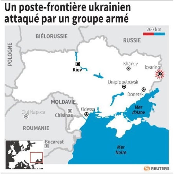Un poste-frontière ukrainien attaqué par un groupe armé