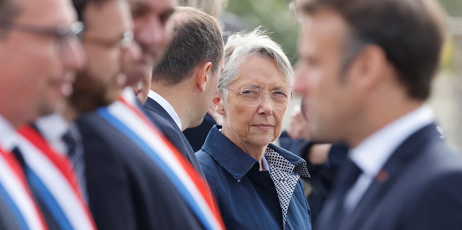 La Première ministre, à Colleville-Montgomery, le 6 juin 2023.