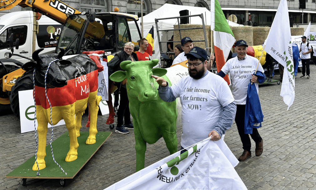 Les agriculteurs européens manifestant à Bruxelles en juin 2024.