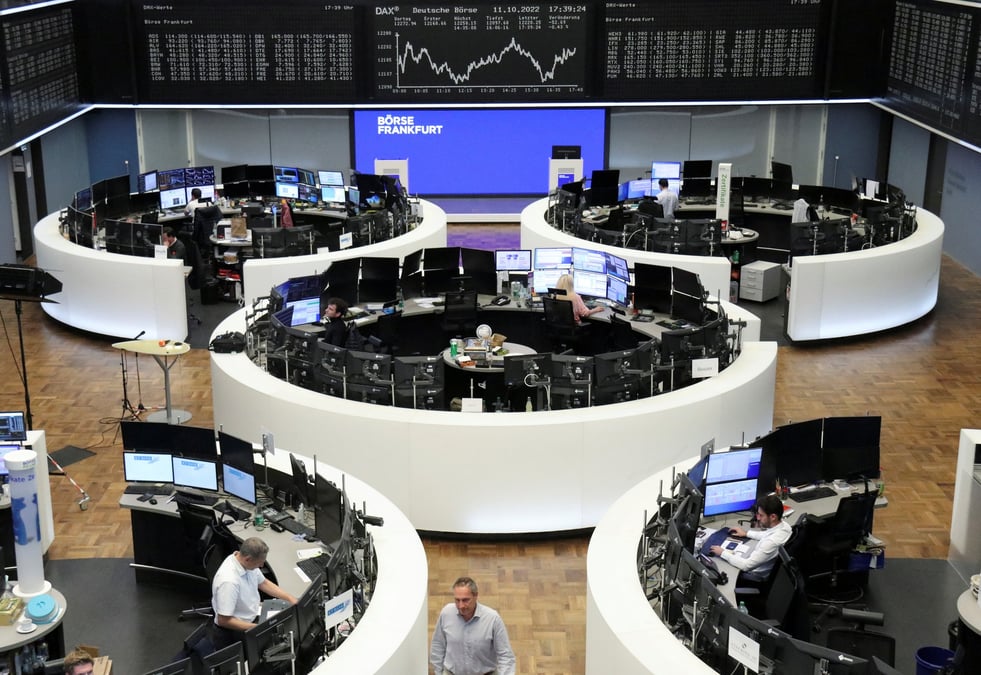 Des traders a la bourse de francfort