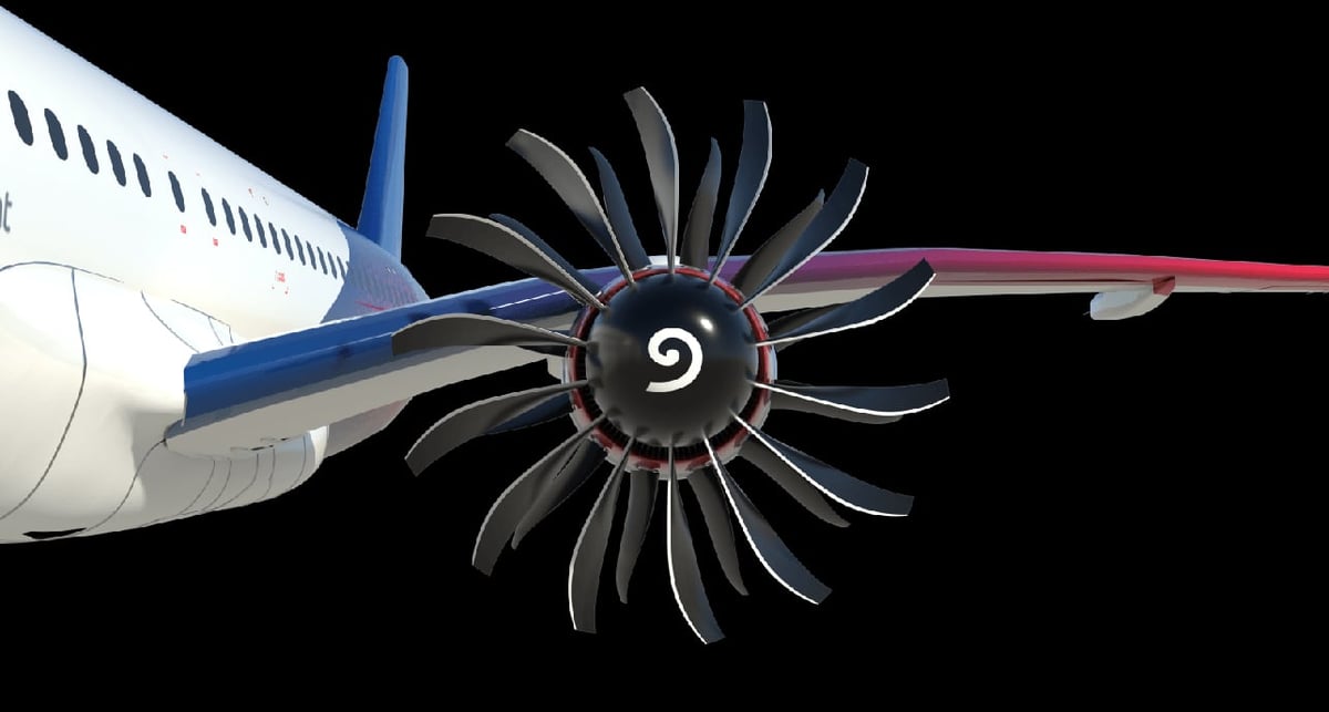Conçu par le franco-américain CFM, ce concept de moteur de type «Open Fan » devrait permettre un gain de 20% dans la consommation
de carburant par les avions.