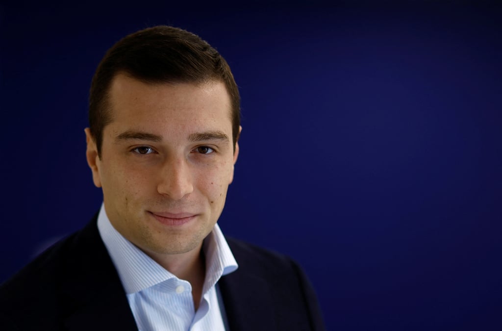 Le candidat a la presidence du rassemblement national jordan bardella