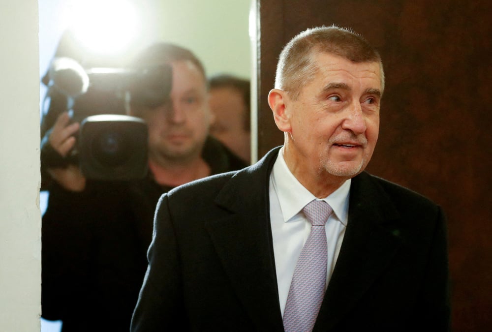 L'ancien premier ministre et candidat a la presidence de la republique tcheque andrej babis