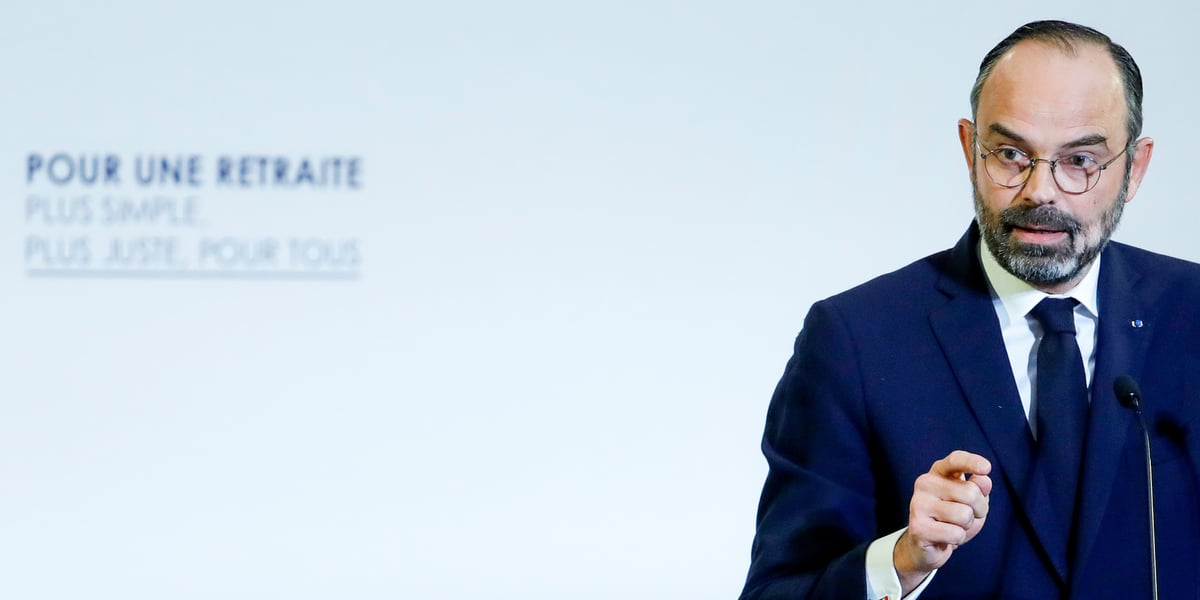 Édouard Philippe, lors de la présentation du projet de réforme des retraites, le 11 décembre 2019 au Conseil économique, social et environnemental (Cese).