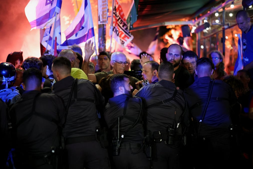 Manifestation contre le gouvernement du premier ministre israelien netanyahu, a jerusalem