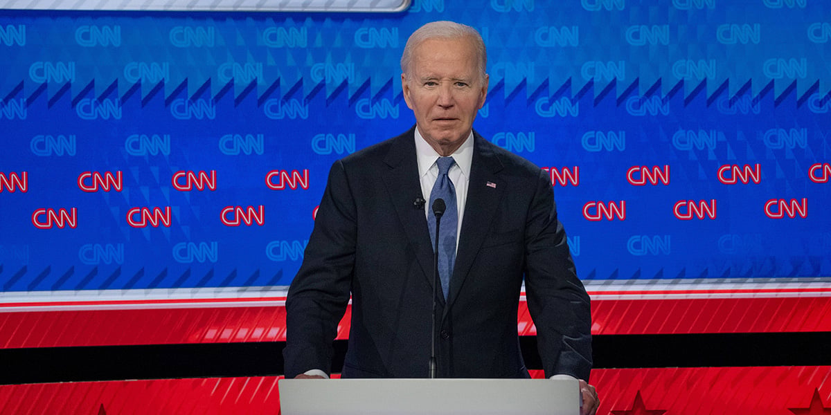 Joe Biden lors du débat contre Donald Trump jeudi.