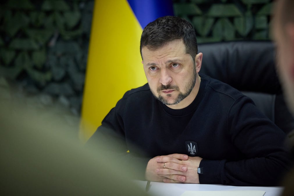 Le president ukrainien volodymyr zelenskiy en visite dans la region de zaporizhzhia