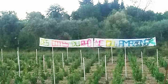 Lors d'une manifestation anti-Amazon dans le Gard