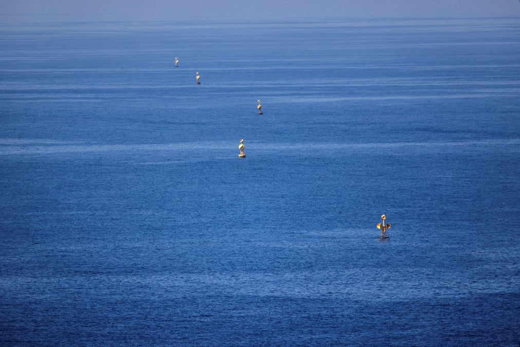 Vue sur la frontiere maritime israelo-libanaise pres de la frontiere libanaise, dans le nord d'israel
