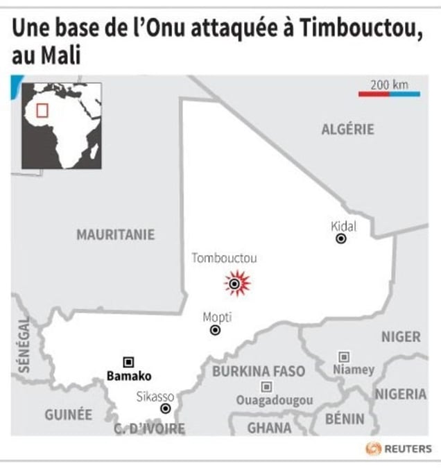 Une base de l'onu attaquee a timbouctou