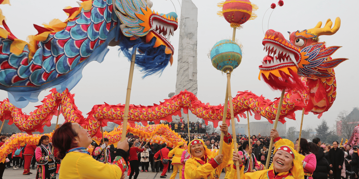 Chine, danse du dragon, fête, Mianyang, Sichuan,