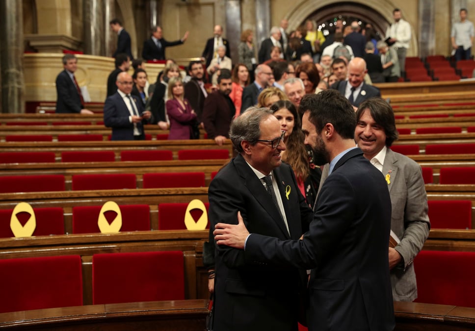 Le candidat des independantistes, quim torra, elu en catalogne